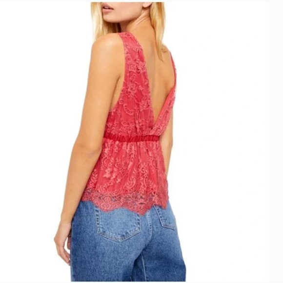 NEW $88 Free People Chante Lace Tie Tank Top - Picture 4 of 16